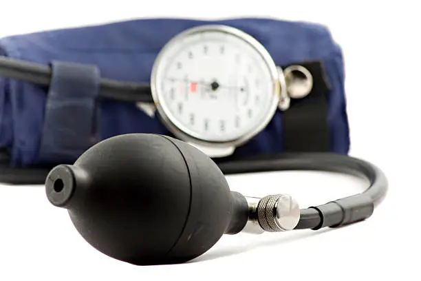 Device used to check the blood-pressure isolated on white