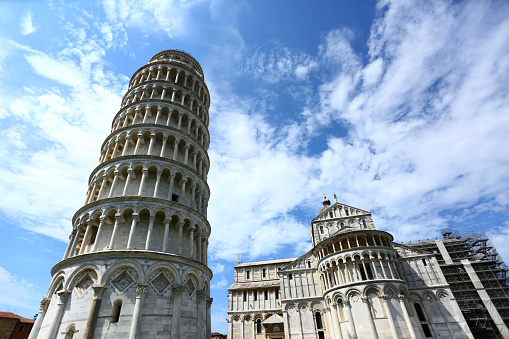 Pisa, Italy 08/08/2022; pisa tower and church