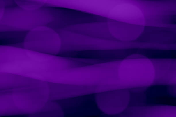 Motion blurred lights background in purple tones with bokeh. Dynamic image.