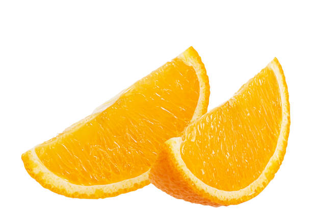 istock Cut orange isolated on white background with clipping path 1458562521