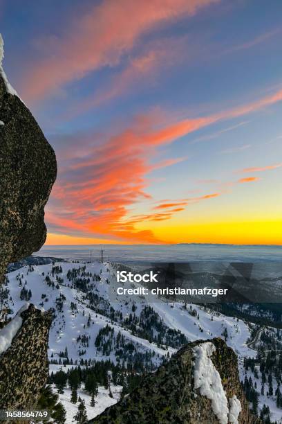 Winter Sunset At Bogus Basin Ski Resort In Boise Idaho Stock Photo - Download Image Now