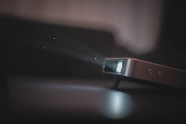 Balck projector in the living room.