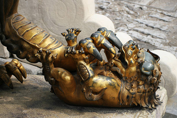 istock Chinese sculpture of lion 145856765