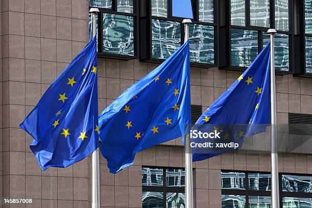 Europäische Flags Stockfoto und mehr Bilder von Autorität - Autorität, Belgien, Berlaymont-Gebäude