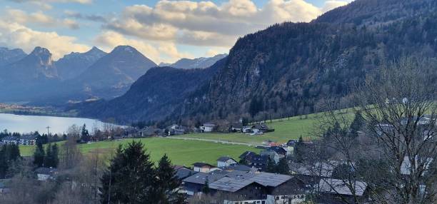 istock A beautiful vantage point with mountains in green and a lake 1458570282