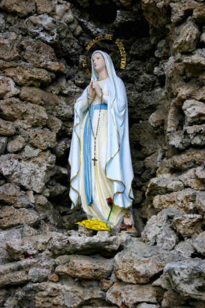 Virgin Mary Statue in Stone Grotto