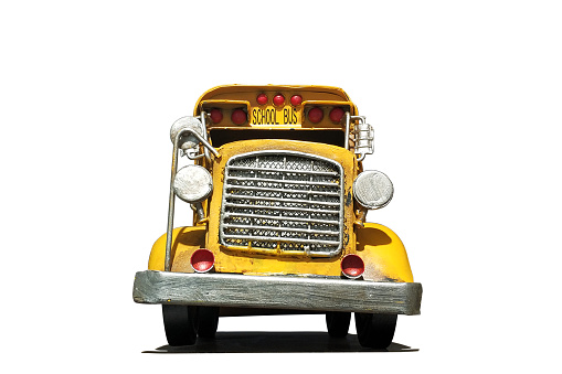 Old school bus on white background