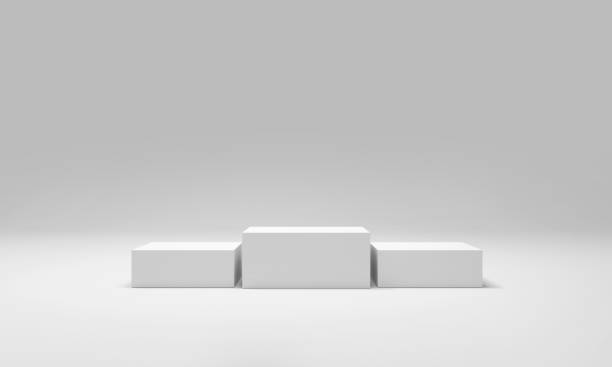 istock Victory podium on white light living room. Success concept. 1458580600