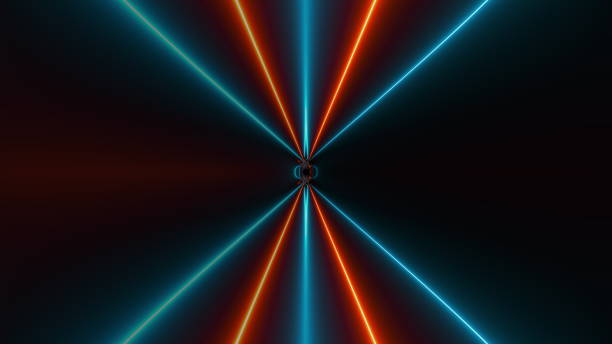 istock Neon lines tunnel 1458584470