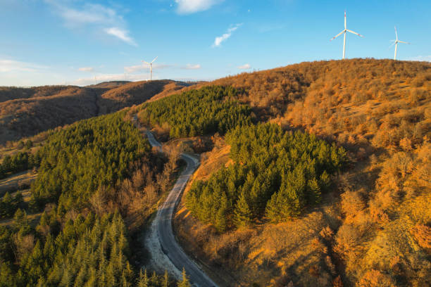 istock wind turbines at sunset. clean energy generation 1458584895