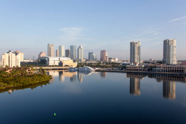 istock Tampa Downtown Skyline And Calm Morning Waters 1458585305