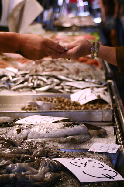 Purchase at fish market