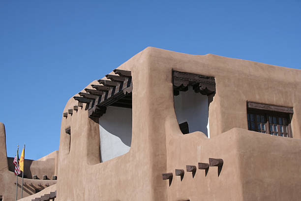 adobe 하우스 - santa fe new mexico mexico adobe house 뉴스 사진 이미지