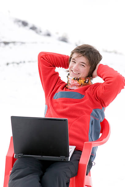 istock Happy teens student with laptop in hand 145858791