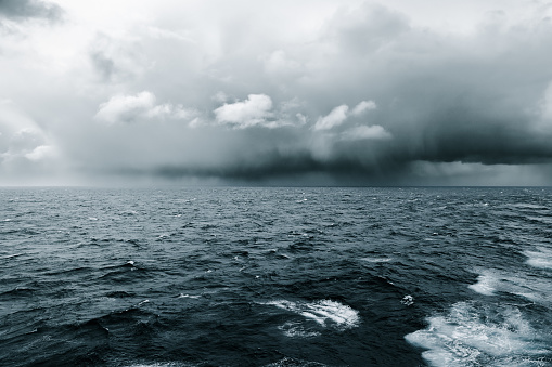 Dramatic skies and weather off the coast of Cape Horn Argentina