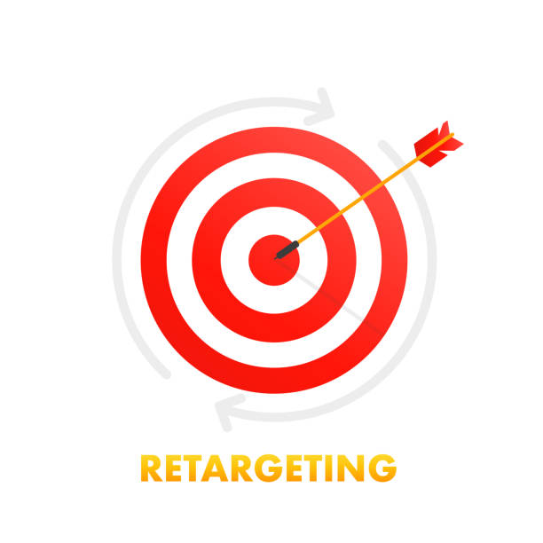 istock Remarketing website funnel icon. Retargeting bullseye arrow dart business goal concept. Vector illustration 1458590931