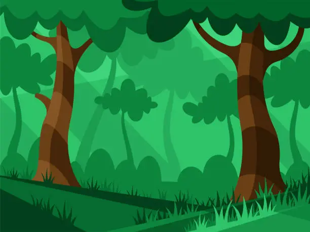 Vector illustration of Beautiful tropical forest