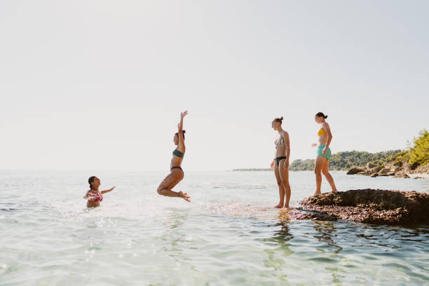 istock Looking for refreshment in the sea 1458599550