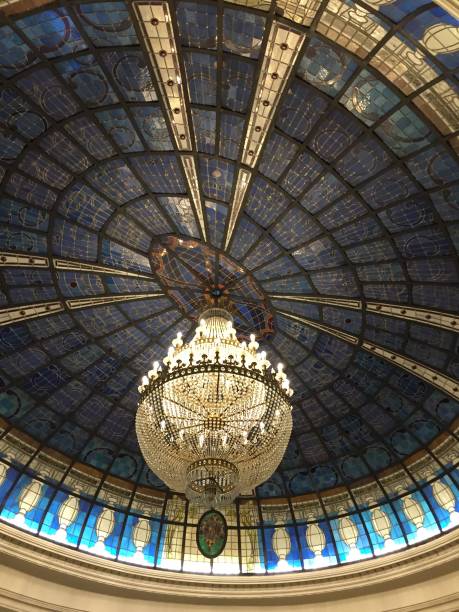 istock Gorgeous Blue Tiled Ceiling in Madrid, Spain 1458607138