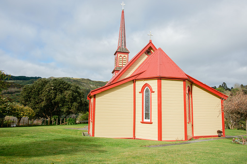 Historic St Joseph's Catholic Church at Hiruharama, Wanganui, New Zealand.