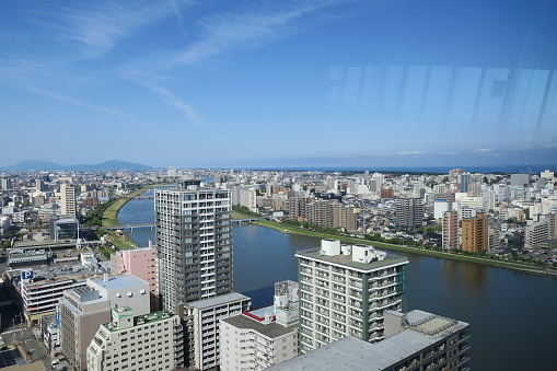 Scenery of Niigata City seen from the observatory, Niigata Prefecture, Japan