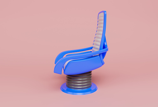 Capitan Pilot Chair 3d illustration minimal rendering on Pink background