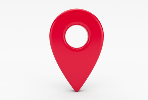 Location map pin gps pointer markers 3d illustration for destination minimal 3d rendering.