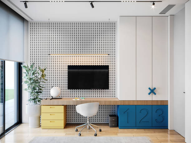 istock Multifunctional teenage room interior 1458629911