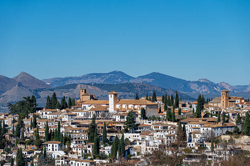 High angle view of the city in the  in the autonomous community of Andalusia, Spain.