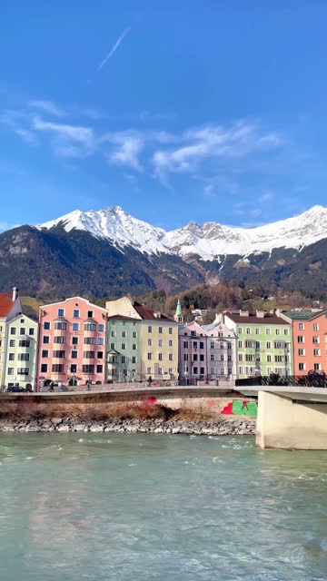 The colorful architecture of Innsbruck town