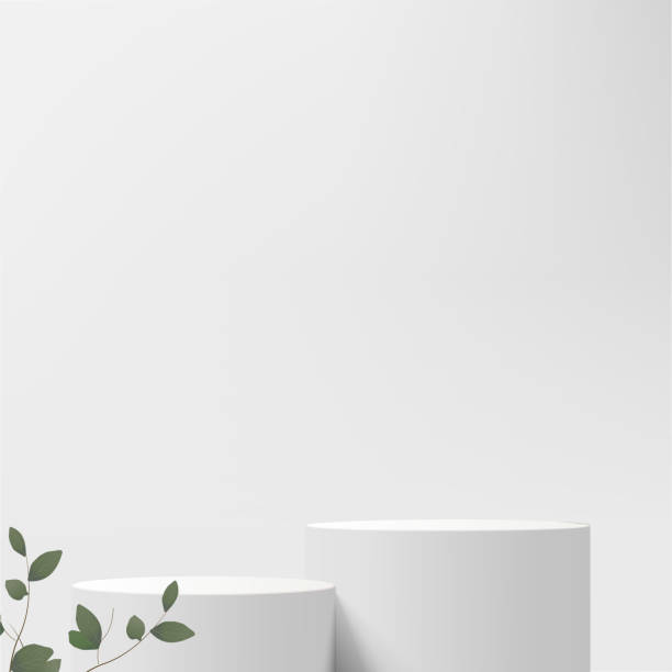 istock 3d white color podium and minimal white color wall scene. 3d podium minimal abstract background. Vector 1458645184