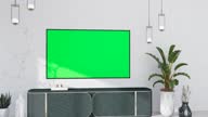 istock Smart TV  with chroma key in modern interior background 1458645227