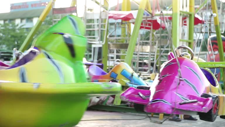 carousel car at amusement park.