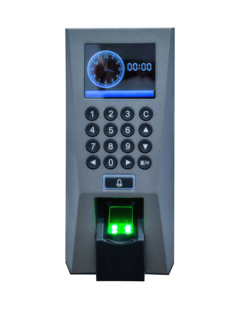 istock Fingerprint scanner isolated on white background. 1458655928