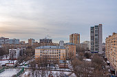 Cityscape panorama of a residential district.