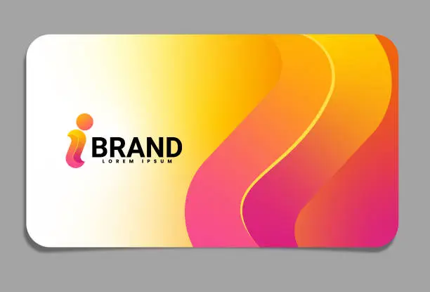 Vector illustration of Letter i Logo on business card