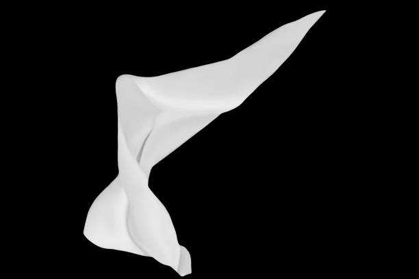 istock Fabric Cloth Flowing on Wind, Set of Flying Fluttering White Silk Textile Pieces, Isolated, abstract white cloth, flying fabric,dynamic textile object isolated on black background 1458661002