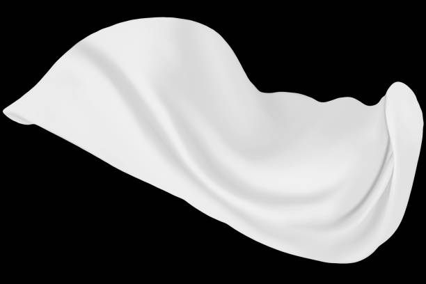 istock Fabric Cloth Flowing on Wind, Set of Flying Fluttering White Silk Textile Pieces, Isolated, abstract white cloth, flying fabric,dynamic textile object isolated on black background 1458661020