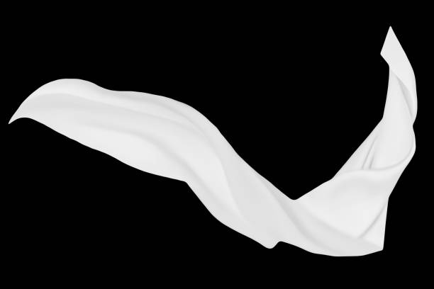 istock Fabric Cloth Flowing on Wind, Set of Flying Fluttering White Silk Textile Pieces, Isolated, abstract white cloth, flying fabric,dynamic textile object isolated on black background 1458661050