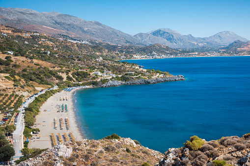 Summer vacations on Souda beach in Crete.
