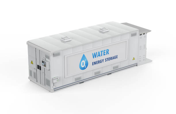 istock Energy storage system or battery container unit with water power 1458666664