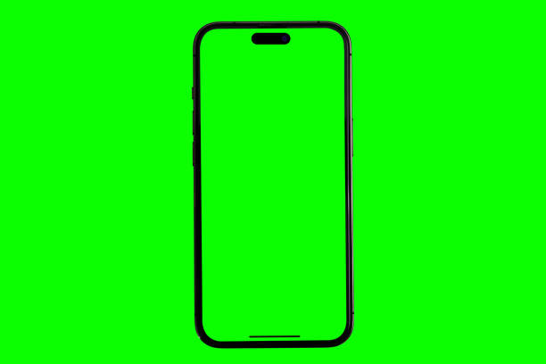 istock Mockup smart phone clipping path Transparent isolated screen for template new phone Mock up screen display app 1458668910