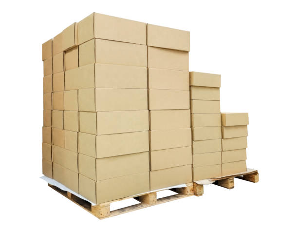 istock Many parcel boxes are placed on pallets.  Ready for further packing and transport. 1458671028