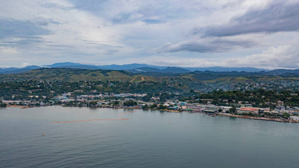 istock View from the harbour looking up to the hills behind Honiara. 1458672871