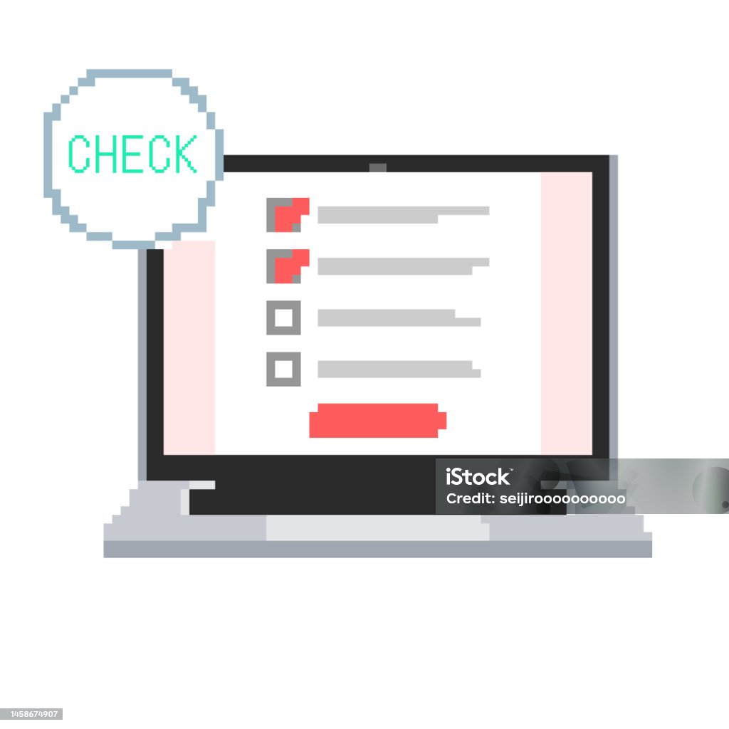 Computer Screen Check Pc Check Screen Stock Illustration - Download Image Now - Clip Art ...