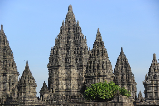 Prambanan temple which is a tourist spot in Indonesia and a place of worship for Hindus.