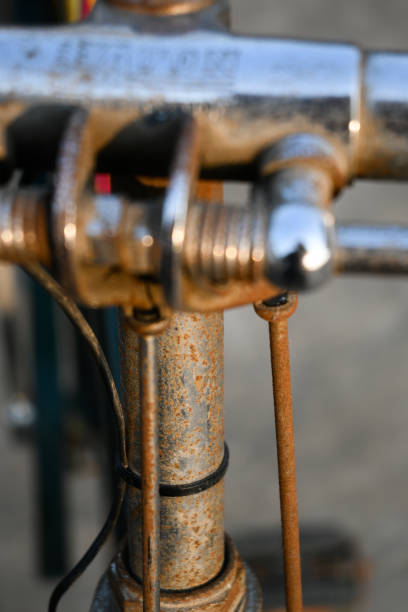 istock Closeup of bicycle handle bar. 1458688912