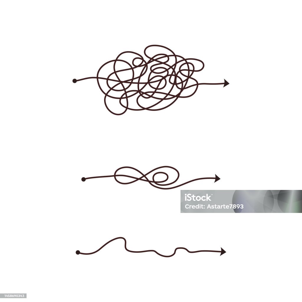 Simple Line And Complex Easy Way Scribble Doodle Chaos Mindset Problem ...