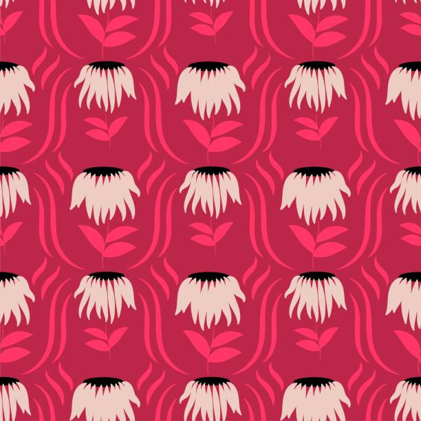 viva magenta seamless pattern czerwone tło - viva magenta stock illustrations