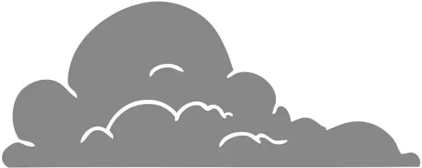 Vector illustration of hand drawn cartoon doodle of white large clouds